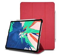 TECHGEAR Smart Coque pour iPad Pro 11 2018, [Compatible Pencil] Coque Smart Case Stand Trois-Pli avec Protection d'Angles [Auto Réveil/Sommeil] pour iPad Pro 11 Pouces 2018 Seulement - Rouge