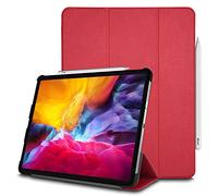 TECHGEAR Smart Coque pour iPad Pro 11 2020, [Compatible Apple Pencil] Coque Smart Case Stand Trois-Pli avec Protection d'Angles [Auto Réveil/Sommeil] pour iPad Pro 11 Pouces 2020 - Rouge