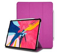 TECHGEAR® Smart Coque pour iPad Pro 12.9 2018, [Compatible Pencil] Coque Smart Case Stand Trois-Pli avec Protection d'Angles [Auto Réveil/Sommeil] pour iPad Pro 12.9 Pouces 2018 Seulement - Violet