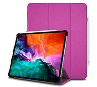 TECHGEAR Smart Coque pour iPad Pro 12.9 2020, [Compatible Apple Pencil] Coque Smart Case Stand Trois-Pli avec Protection d'Angles [Auto Réveil/Sommeil] pour iPad Pro 12.9 Pouces 2020 - Violet
