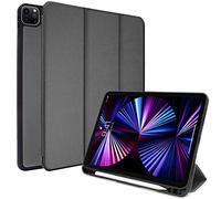 TECHGEAR Smart Coque pour iPad Pro 12.9 2020, [Compatible Apple Pencil] Coque Smart Case Stand Trois-Pli avec Protection d'Angles [Auto Réveil/Sommeil] pour iPad Pro 12.9 Pouces 2020 - Gris