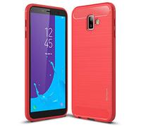 TECHGEAR Stealth Case pour Galaxy J6 Plus, J6+, Coque Flexible antidéflagrante en TPU - Protection en Fibre de Carbone Soft Flexible Compatible pour Samsung Galaxy J6 Plus (J6+) - Rouge