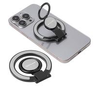 TECHGEAR Support magnétique de téléphone pour MagSafe, anneau magnétique de téléphone, béquille réglable [chargement sans fil] pour iPhone 16 15 14 13 12 Pro/Max/Plus/Mini, argenté