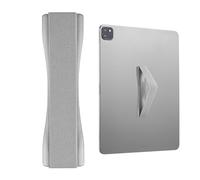 TECHGEAR Support pour tablette/main - Sangle adhésive élastique universelle à coller au dos des tablettes et étuis pour tablette, iPad, Samsung Tabs, Lenovo, appareils portables et plus - Argenté