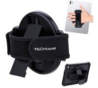 TECHGEAR - Support universel pour iPad et tablette avec lanière et support, poignée rotative à 360° avec support, montage auto-adhésif pour tablettes de 7 à 13 pouces, mode paysage et saisie, support