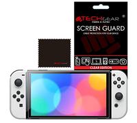 TECHGEAR Switch OLED Protection d'Écran, Film de Protection Ultra Clair avec Chiffon de Nettoyage et Carte d'Application - Protection Compatible avec Nintendo Switch OLED