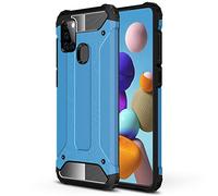 TECHGEAR [Tough Armoured Coque Galaxy A21s, Armure Robuste Coque de Protection Antichoc Double Épaisseur [Fort Coque] Étui Compatible avec Samsung Galaxy A21s [Bleu]