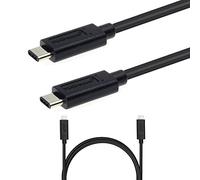 TECHGEAR USB C vers USB C 3.1 Câble Chargeur et Transfert Rapide (1m) pour Appareils USB Type C Compatible avec MacBook Pro, iPad Pro 12.9" 2021/2020/2018, iPad Pro 11" etc [Noir] 10 Gb/s Très Rapide
