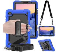 TECHGEAR Utility Coque Compatible avec Samsung Galaxy Tab A7 Lite 2021 8.7 Pouces (SM-T220/T225) Rigide, Protection Anti Choc avec Support Pivotant 360 Degrés, Bandoulière Épaule et Prise Main - Bleu