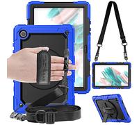 TECHGEAR Utility Coque Compatible avec Samsung Galaxy Tab A8 2021 10.5 Pouces (SM-X200/SM-X205) Rigide, Protection Anti Choc avec Support Pivotant 360 Degrés, Bandoulière Épaule et Prise Main - Bleu