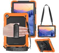 TECHGEAR Utility Coque Compatible avec Samsung Galaxy Tab A9 Plus 2023 11 Pouces (SM-X210/SM-X215) Rigide, Protection Anti Choc avec Support Pivotant 360 Degrés, Bandoulière Épaule et Prise Main