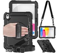 TECHGEAR Utility Coque pour iPad 11 2025 (A16 11e génération) iPad 10 2022 (10e gén) Coque Rigide, Protection Anti Choc avec Support Pivotant 360 Degrés, Bandoulière Épaule et Prise Main [Aqua]