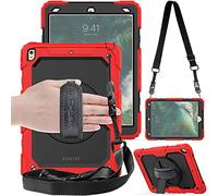 TECHGEAR Utility Coque pour iPad Air 3è Gén 2019 / iPad Pro 10.5"- Coque Rigide, Très Haute Protection Anti-Choc avec Support Pivotant 360 Degrés, Bandoulière Épaule et Prise Main - Rouge