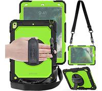 TECHGEAR Utility Coque pour iPad Air 3è Gén 2019 / iPad Pro 10.5"- Coque Rigide, Très Haute Protection Anti-Choc avec Support Pivotant 360 Degrés, Bandoulière Épaule et Prise Main - Vert/Noir