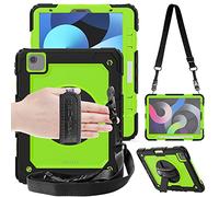 TECHGEAR Utility Coque pour iPad Air 5 2022, Air 4 2020 [10,9 5ème / 4ème génération], Coque Rigide, Protection Anti Choc avec Support Pivotant 360 Degrés, Bandoulière Épaule et Prise Main [Vert]
