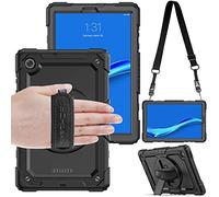 TECHGEAR Utility Coque pour Lenovo Tab M10 Plus 10.3 Pouces (2020 2e Gen) Étui de Protection Rigide Antichoc Raisistant Support Rotatif à 360 degrés, dragonne et bandoulière Coque (TB-X606F/TB-X606X)