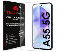 TECHGEAR Verre Protecteur d'écran pour Samsung Galaxy A55 5G, édition Verre, Bord Rond 2,5D, dureté 9H, clarté cristalline, résistant aux Rayures, sans Bulles