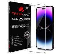 TECHGEAR Verre Trempé iPhone 14 Pro Max - Protecteur d'Écran en Verre Trempé [2.5D Bord Arrondi] [Dureté 9H] [Clair Crystal] [Anti Rayures] [Sans Bulles]
