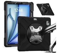 TECHGEAR X-Case avec trous VESA 75x75 mm Étui pour Apple iPad Air 13 M3/M2 (2025/2024), coque robuste, support 360°, compatible avec les supports muraux VESA 75 mm, bras de table, fixations à pince