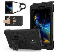 TECHGEAR X-Case Coque résistante aux Chocs pour Samsung Galaxy Tab Active 5 8,0 Pouces (SM-X306 / X306b) avec Support Rotatif à 360°, dragonne et bandoulière - Noir