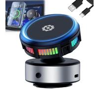 Techgoplus Mobile Phone Holder, 360° Adjustable Car Magnetic Holder, 3-in-1 Magnetic Strong Automatic Cooling, Wireless Fast Charging, Car Electric Suction Cup Mobile Phone Holder for All Smartphones