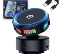 Techgoplus Mobile Phone Holder, 360° Adjustable Car Magnetic Holder, 3-in-1 Magnetic Strong Automatic Cooling, Wireless Fast Charging, Car Electric Suction Cup Mobile Phone Holder for All Smartphones