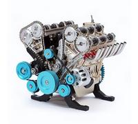 TECHING V8 Kit de modélisme de moteur qui fonctionne en métal à monter soi-même - Kit de 500 + expériences éducatives