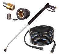 Techkar Eau Chaude Pistolet 10m Tuyau 250bar DN8 Lance Buse pour à Nettoyeur Haute Pression Karcher HD HDS