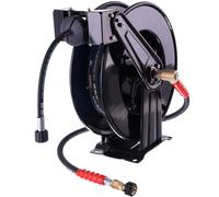 Techkar Enrouleur Automatique de Tuyau à Haute Pression - Avec Tuyau DN8-15 m - Kit d'ensemble - Tresse en Acier - Compatible avec Karcher et Krenzle - Fil M22x1,5