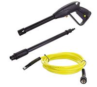 Techkar Hobby Sèrie K Pistolet Nettoyeur Haute Pression M22x1,5 Broche 14 mm avec Jaune Tuyau Haute Pression Longueur du Tuyau 5 m - Buse