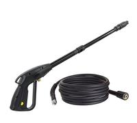 TECHKAR Pistolet Nettoyeur Haute Pression M22x1,5 Broche 14 mm avec Tuyau Haute Pression - Accessoires Nettoyeur Haute Pression - Buse Réglable - Longeur du Tuyau 15 m