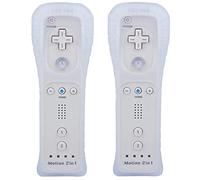 TechKen 2 Pièce Manette Linker Wii avec Motion Plus,Contrôleur Wii Télécommande Controller Wii Remote Motion Plus Intégré avec Étui en Silicone Dragonne pour Wii