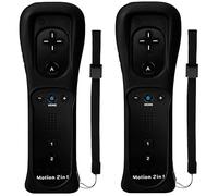 TechKen 2 Pièce Manette Linker Wii avec Motion Plus,Contrôleur Wii Télécommande Controller Wii Remote Motion Plus Intégré avec Étui en Silicone Dragonne pour Wii