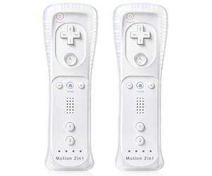 TechKen 2 Pièce Manette Linker Wii avec Motion Plus,Contrôleur Wii Télécommande Controller Wii Remote Motion Plus Intégré avec Étui en Silicone Dragonne pour Wii