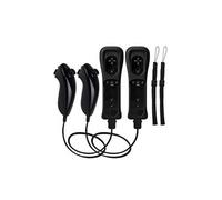 Techken 2 pièces manette et nunchuck pour nintendo wii, télécommande de jeu manette avec manchon en silicone, sans motion plus, pour nintendo wii u,