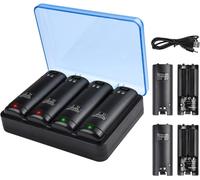 Techken Chargeur Pour Manette De Wii Avec 4 Batteries Rechargeables,Chargeur De Wiimote Pour Wii Support De Charger De Wii Station De Charge De Wii Avec 4 * 2800Mah Piles Pour Télécommande D[Z5343]