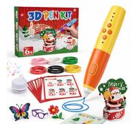 TechKen Kit de Stylos 3D Sans Fil pour Enfant avec Boîte à Musique de Noël | Stylo d'impression 3D Rechargeable,16 Filament PCL 1,75mm 2M,Kit de Loisirs Créatifs à Partir de 6 Ans,Cadeau Noël