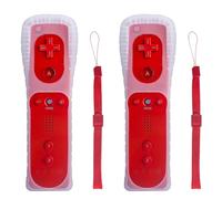 TechKen Lot de 2 manettes Wii avec étui en silicone et dragonne, télécommande Wii pour Wii/Wii U