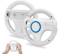 TechKen Lot de 2 roues de volant de course pour télécommande Wii compatibles avec Wii Kart, roues de course pour manette Wii en plastique pour jeux Wii Racing