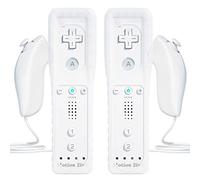 TechKen Lot de 2 télécommandes Wii Remote Plus avec Motion Plus et Nunchuck - Télécommande de rechange pour Wii/WiiU