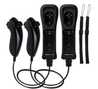 TechKen Manette de Wii avec Manette Nunchuck,Contrôleur Wii Télécommande Controller Wii Remote Plus Built in Motion Remote avec Contrôleur Nunchuck Étui en Silicone Dragonne pour Wii (US_TK1052)