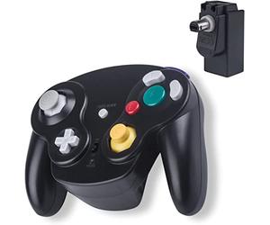TechKen Manette Sans Fil GameCube Bluetooth 2,4G NGC Gamepad Joystick Controller Pad Jeux avec Adaptateur Récepteur pour GameCube (Noir)