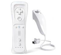 TechKen Manette Wii avec Nunchuck Contrôleur,Manette sans Motion Plus | Wii Télécommande Wii Remote Controller avec Contrôleur Nunchuk Étui en Silicone Dragonne pour Wii