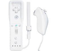 TechKen Manette Wii Nunchuck et Télécommande, Étui en Silicone, Dragonne
