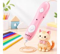 TechKen TechKen Lot de stylos 3D sans fil pour enfants | Avec 90 filaments P e 2,5 mm, stylo 3D rechargeable à basse température, buse sans obstruction, kit de bricolage
