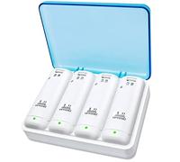 TechKen Wii Batterie Chargeur Set,Wii Remote Controller Chargeur Station d'accueil Wii Charger avec 4 Batteries Rechargeables