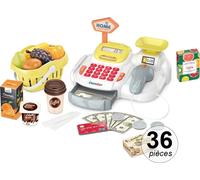 TechKidz, caisse enregistreuse avec scanner et accessoires - set de 36 pièces, Coloré