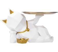 TechKidz, modèle de décoration intérieure Chat Pacha en résine géométrique 3D, Blanc