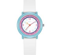TechKidz, montre à quartz étanche pour enfants, modèle Flex, blanc / bleu
