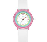 TechKidz, montre à quartz étanche pour enfants, modèle Flex, blanc / rose